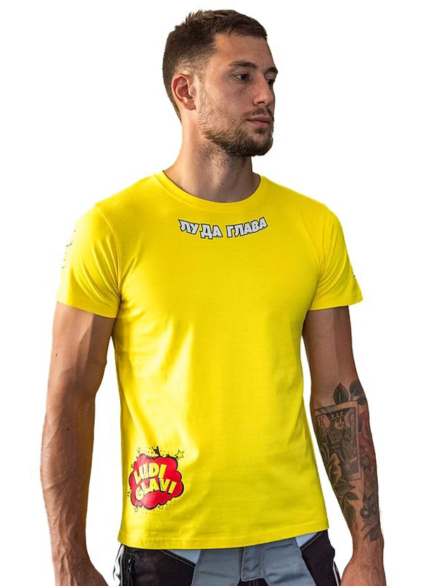 jalta teniska 2 Жълта тениска "ЛУДА ГЛАВА" - Image 1